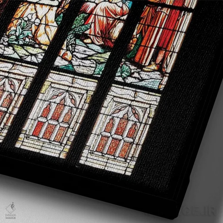 تابلو دکوراتیو شیشه های رنگی اثر مانجیک پیکچرز - نمای نزدیک بافت بوم