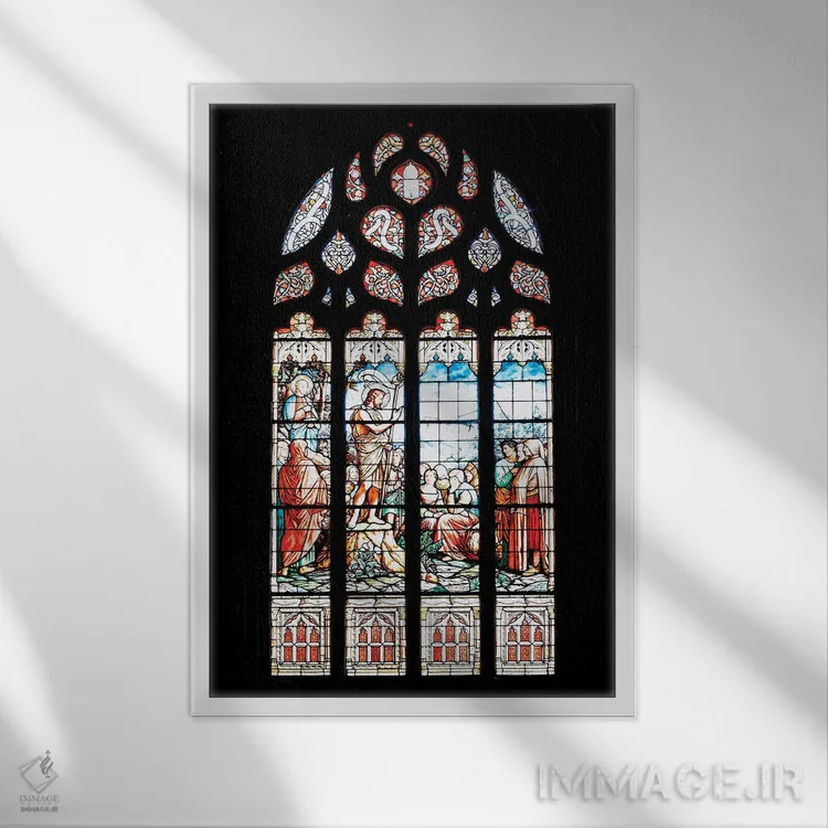 تابلو دکوراتیو شیشه های رنگی اثر مانجیک پیکچرز - نمای قابدار سفید