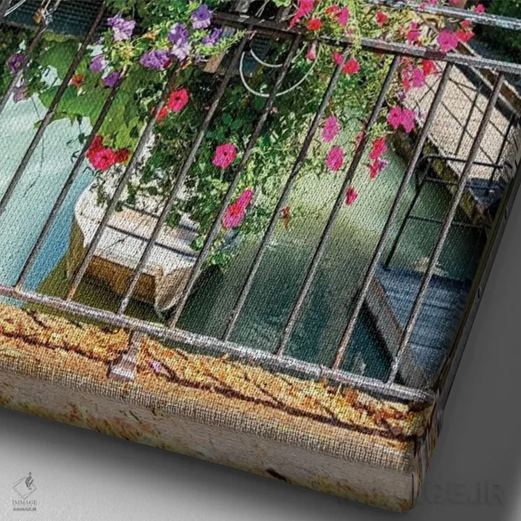 تابلو دکوراتیو ونیز کوچک اثر مانجیک پیکچرز - نمای نزدیک بافت بوم