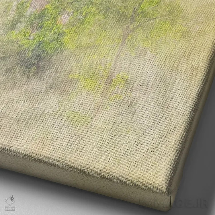 تابلو دکوراتیو آبرنگ برج ایفل اثر مانجیک پیکچرز - نمای نزدیک بافت بوم