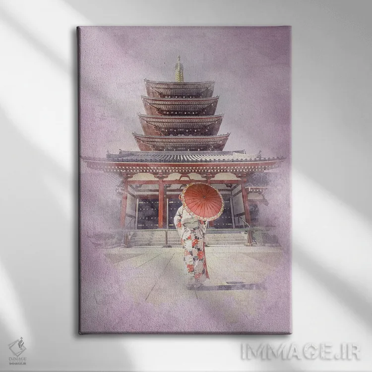 تابلو دکوراتیو آبرنگ توکیو اثر مانجیک پیکچرز - نمای روبهرو روی دیوار