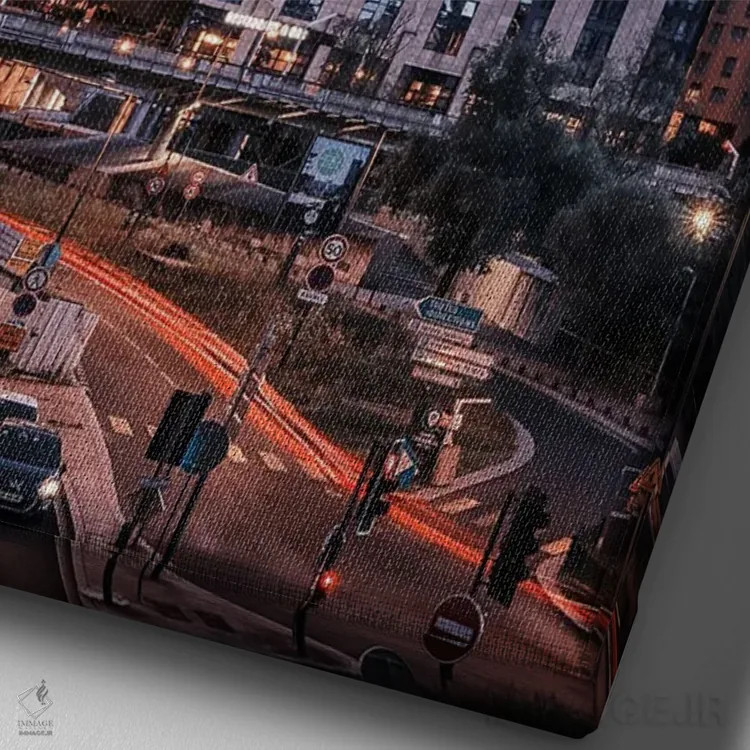 تابلو دکوراتیو شهر مدرن پاریس اثر مانجیک پیکچرز - نمای نزدیک بافت بوم