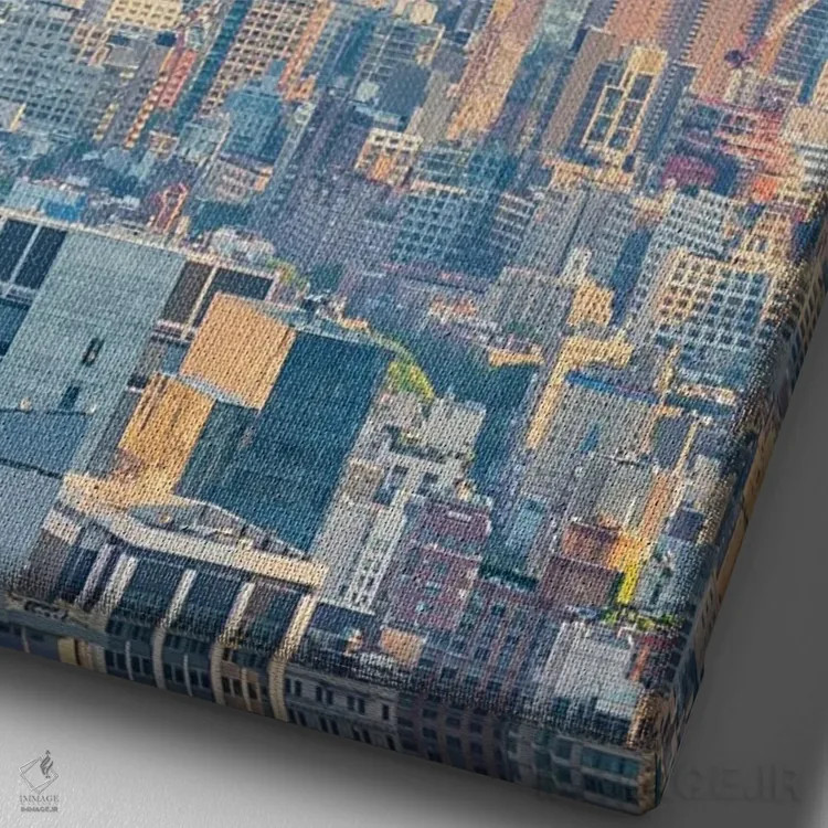 تابلو دکوراتیو مرکز تجارت جهانی اثر مانجیک پیکچرز - نمای نزدیک بافت بوم