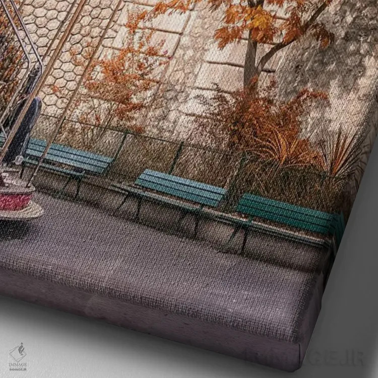 تابلو دکوراتیو مون مارتر اثر مانجیک پیکچرز - نمای نزدیک بافت بوم