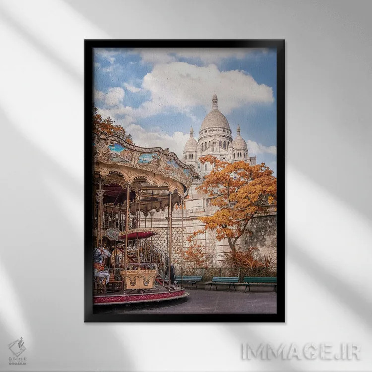 تابلو دکوراتیو مون مارتر اثر مانجیک پیکچرز - نمای قابدار مشکی