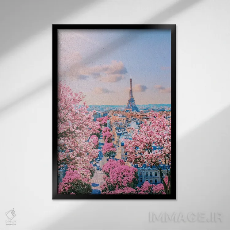 تابلو دکوراتیو بهار در پاریس اثر مانجیک پیکچرز - نمای قابدار مشکی