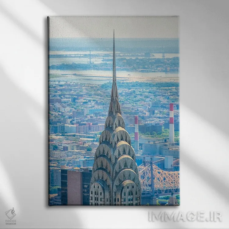 تابلو دکوراتیو بالای ساختمان کرایسلر اثر مانجیک پیکچرز - نمای روبهرو روی دیوار