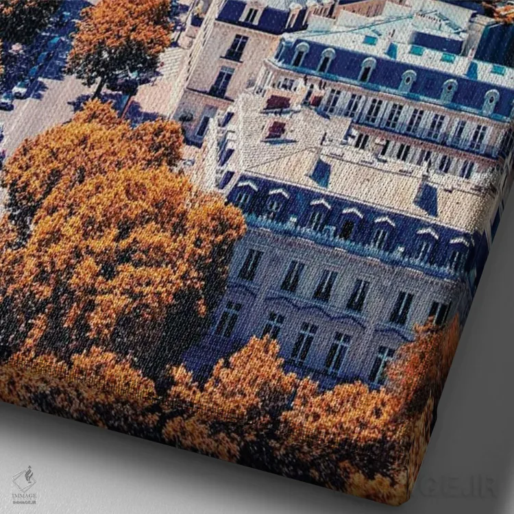 تابلو دکوراتیو نوامبر در پاریس اثر مانجیک پیکچرز - نمای نزدیک بافت بوم