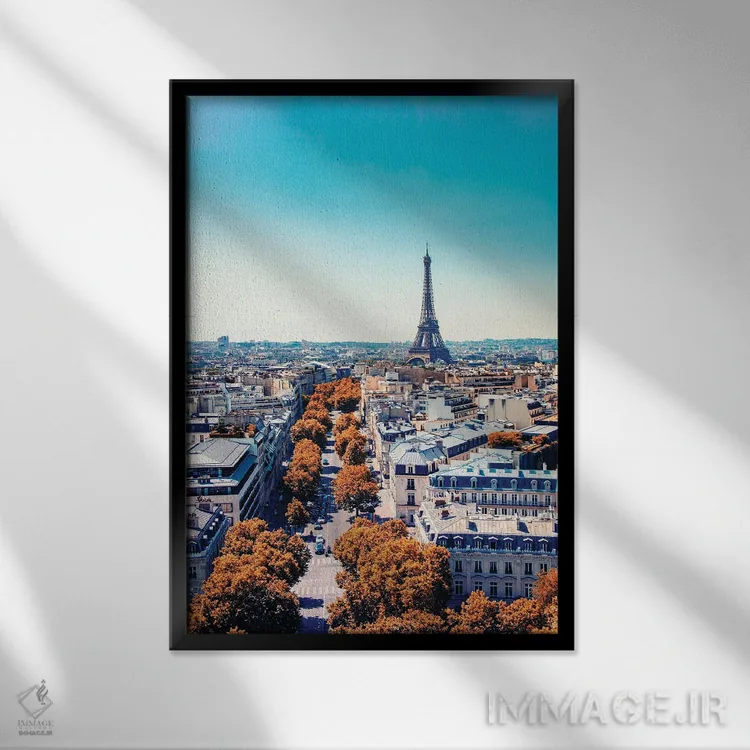 تابلو دکوراتیو نوامبر در پاریس اثر مانجیک پیکچرز - نمای قابدار مشکی