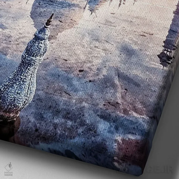 تابلو دکوراتیو بازتاب تاج محل اثر مانجیک پیکچرز - نمای نزدیک بافت بوم