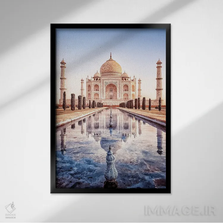تابلو دکوراتیو بازتاب تاج محل اثر مانجیک پیکچرز - نمای قابدار مشکی