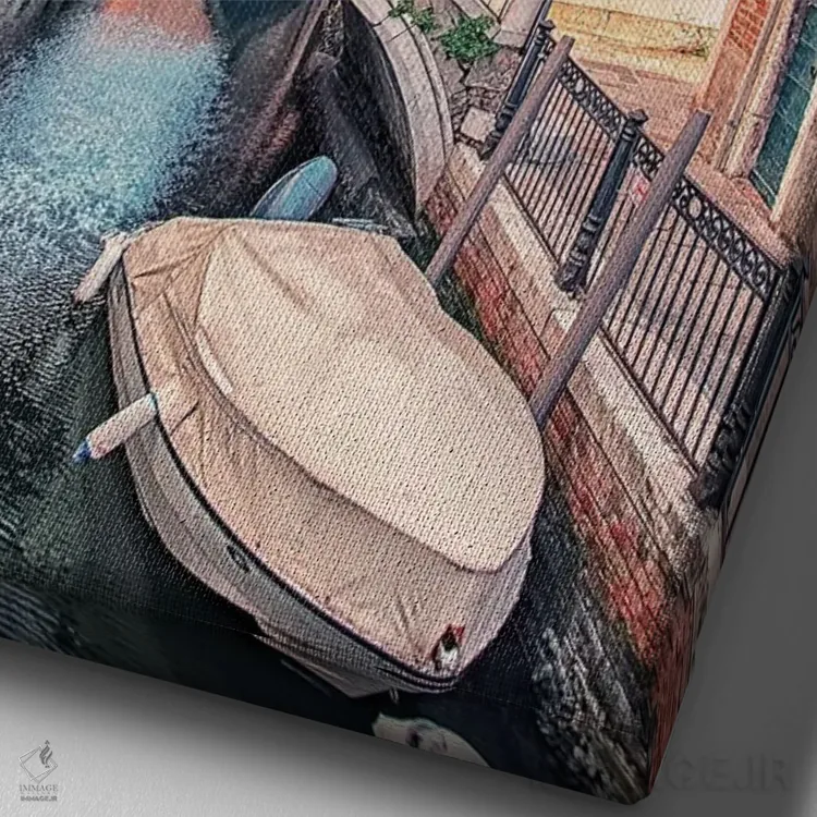 تابلو دکوراتیو کانال ونیز اثر مانجیک پیکچرز - نمای نزدیک بافت بوم