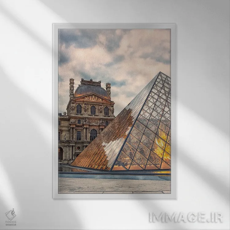 تابلو دکوراتیو اهرام مدرن اثر مانجیک پیکچرز - نمای قابدار سفید