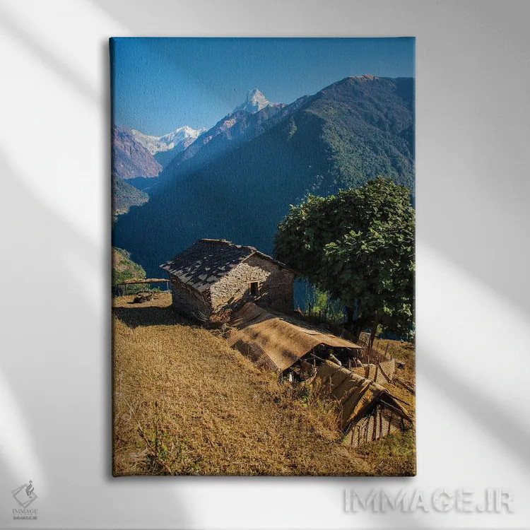 تابلو دکوراتیو چشم انداز هیمالیا اثر مانجیک پیکچرز - نمای روبهرو روی دیوار