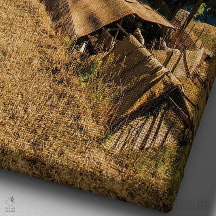 تابلو دکوراتیو چشم انداز هیمالیا اثر مانجیک پیکچرز - نمای نزدیک بافت بوم