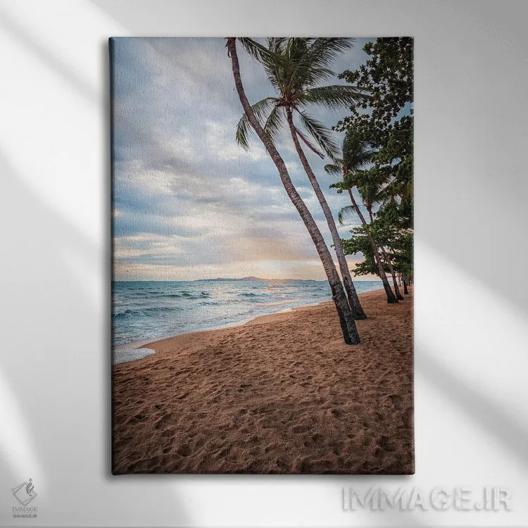 تابلو دکوراتیو منظره دریا در غروب اثر مانجیک پیکچرز - نمای روبهرو روی دیوار