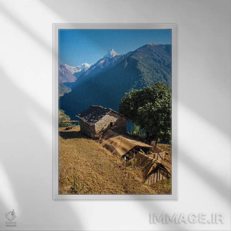 تابلو دکوراتیو چشم انداز هیمالیا اثر مانجیک پیکچرز - نمای قابدار سفید