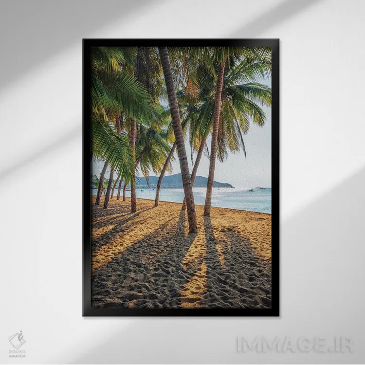 تابلو دکوراتیو ساحل بنگ ساره اثر مانجیک پیکچرز - نمای قابدار مشکی