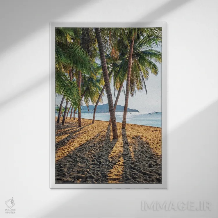 تابلو دکوراتیو ساحل بنگ ساره اثر مانجیک پیکچرز - نمای قابدار سفید