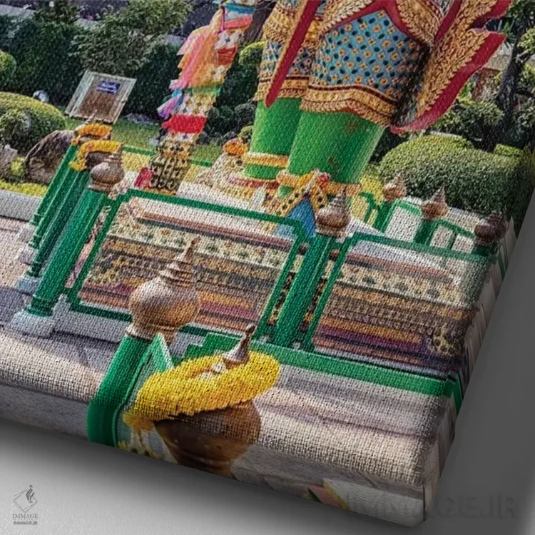 تابلو دکوراتیو نگهبان معبد وات آرون اثر مانجیک پیکچرز - نمای نزدیک بافت بوم