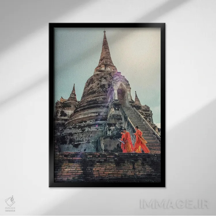 تابلو دکوراتیو معماری آیوتایا اثر مانجیک پیکچرز - نمای قابدار مشکی