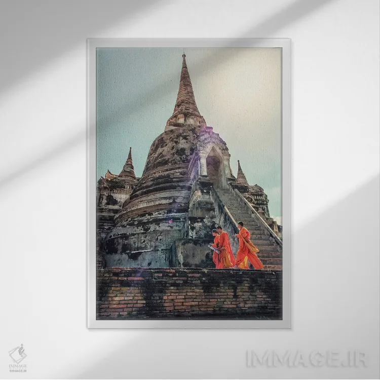 تابلو دکوراتیو معماری آیوتایا اثر مانجیک پیکچرز - نمای قابدار سفید