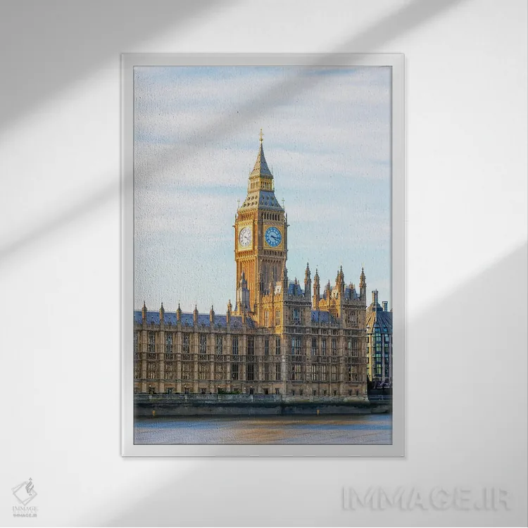 تابلو دکوراتیو نماد لندن اثر مانجیک پیکچرز - نمای قابدار سفید