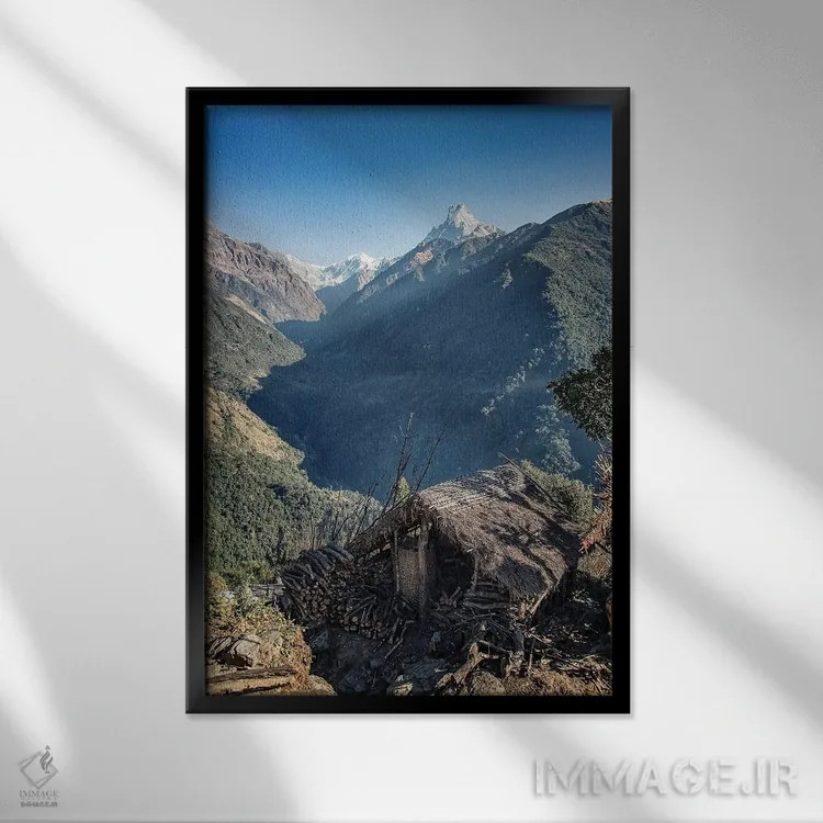 تابلو دکوراتیو هیمالیا اثر مانجیک پیکچرز - نمای قابدار مشکی