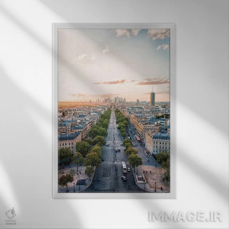 تابلو دکوراتیو پاریس اثر مانجیک پیکچرز - نمای قابدار سفید