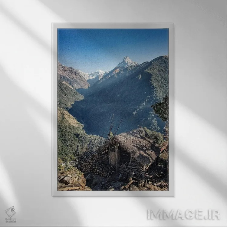 تابلو دکوراتیو هیمالیا اثر مانجیک پیکچرز - نمای قابدار سفید