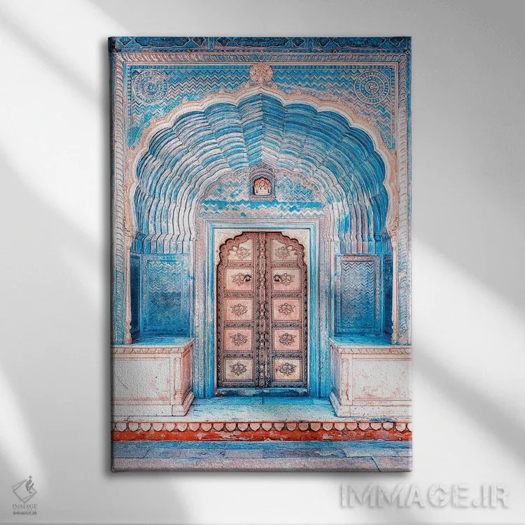 تابلو دکوراتیو معماری در راجستان اثر مانجیک پیکچرز - نمای روبهرو روی دیوار