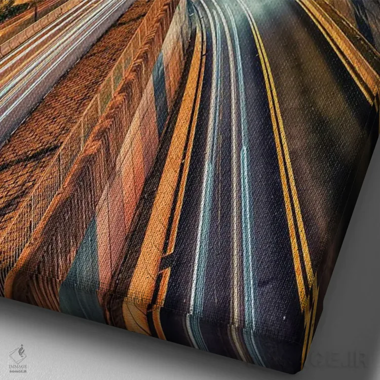 تابلو دکوراتیو هنگ کنگ در شب اثر مانجیک پیکچرز - نمای نزدیک بافت بوم