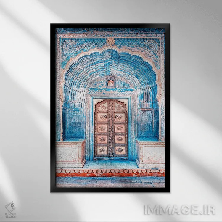 تابلو دکوراتیو معماری در راجستان اثر مانجیک پیکچرز - نمای قابدار مشکی