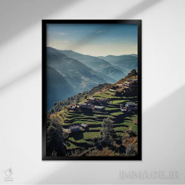 تابلو دکوراتیو تراس ها اثر مانجیک پیکچرز - نمای قابدار مشکی