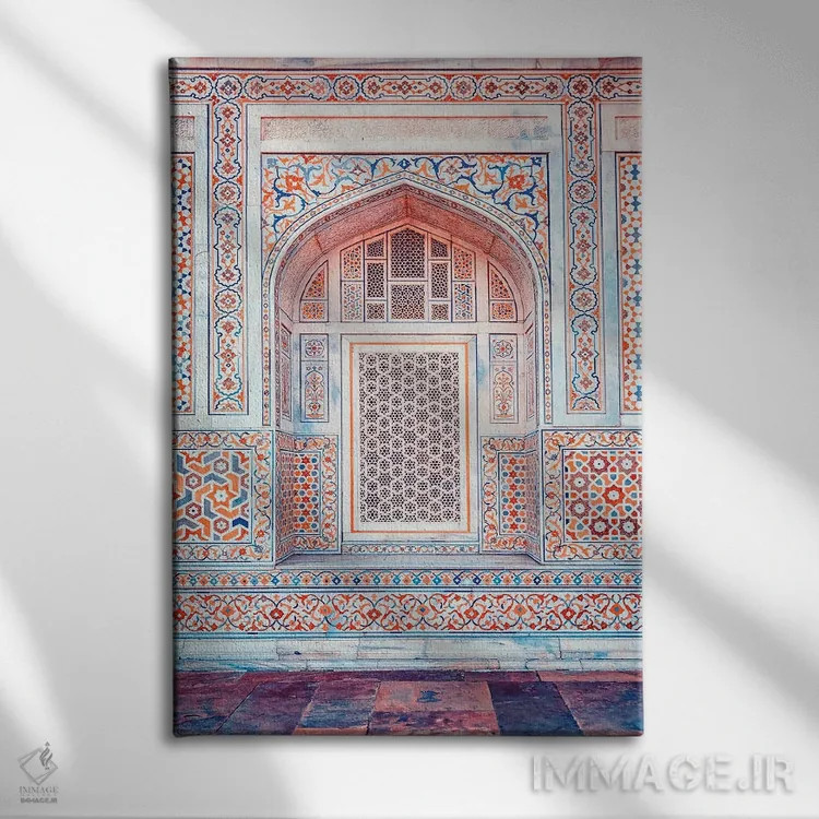 تابلو دکوراتیو معماری هندی اثر مانجیک پیکچرز - نمای روبهرو روی دیوار