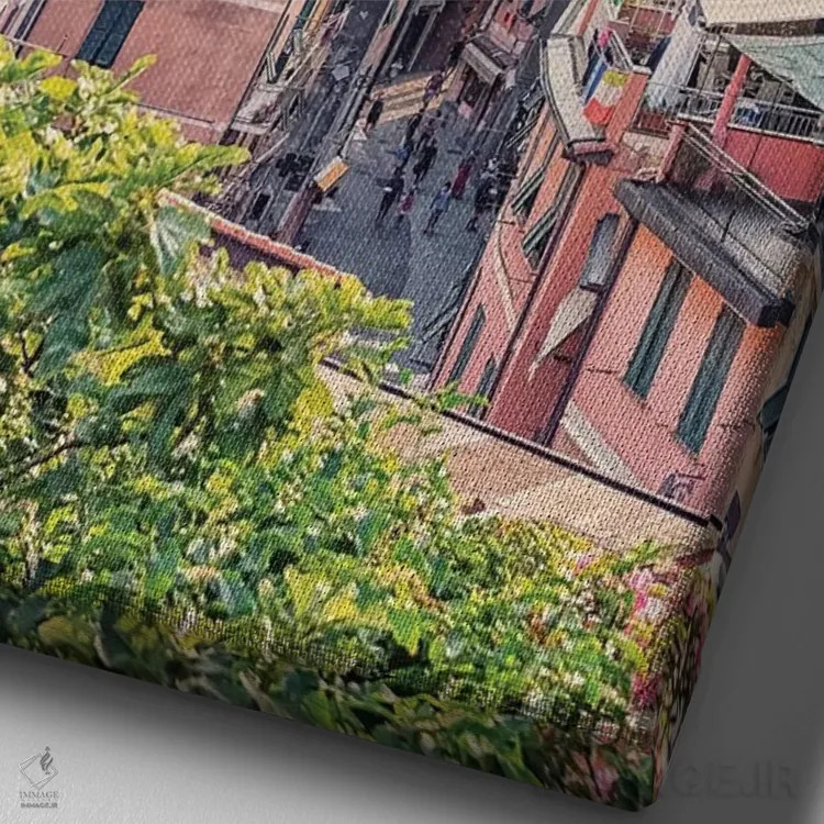 تابلو دکوراتیو غروب ورنازا اثر مانجیک پیکچرز - نمای نزدیک بافت بوم