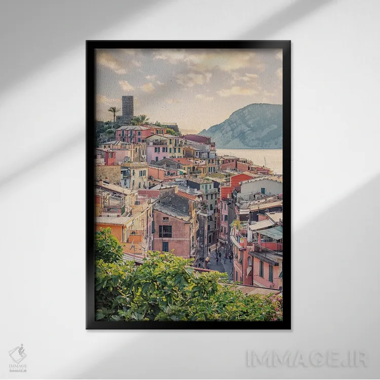 تابلو دکوراتیو غروب ورنازا اثر مانجیک پیکچرز - نمای قابدار مشکی