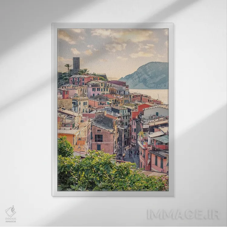 تابلو دکوراتیو غروب ورنازا اثر مانجیک پیکچرز - نمای قابدار سفید