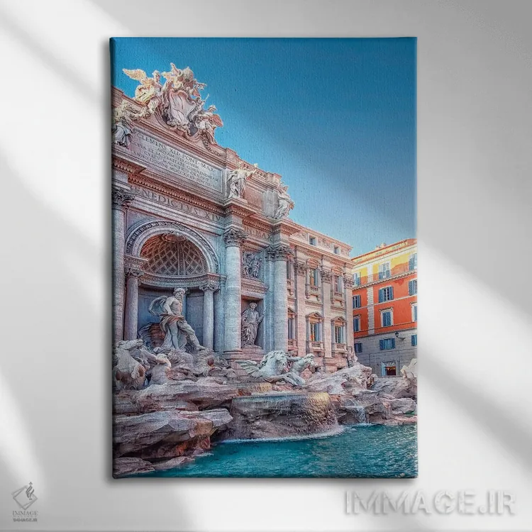 تابلو دکوراتیو فواره رم اثر مانجیک پیکچرز - نمای روبهرو روی دیوار