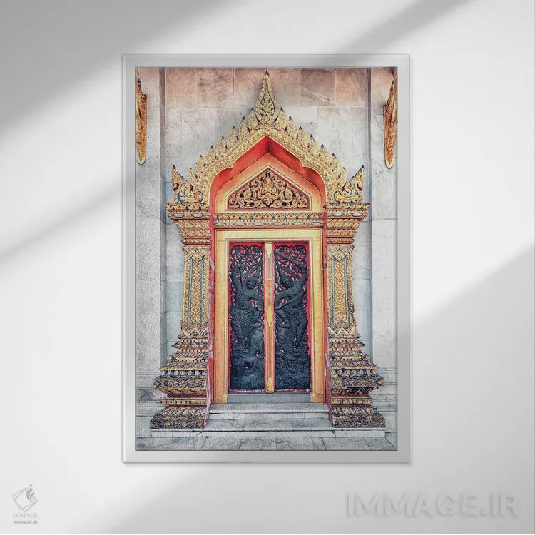 تابلو دکوراتیو معماری تایلندی اثر مانجیک پیکچرز - نمای قابدار سفید