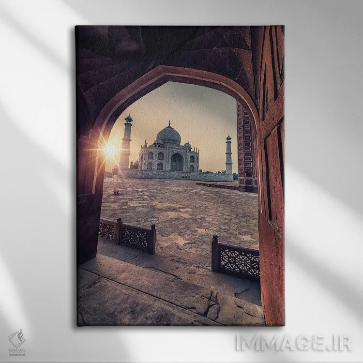تابلو دکوراتیو معماری تاج محل اثر مانجیک پیکچرز - نمای روبهرو روی دیوار