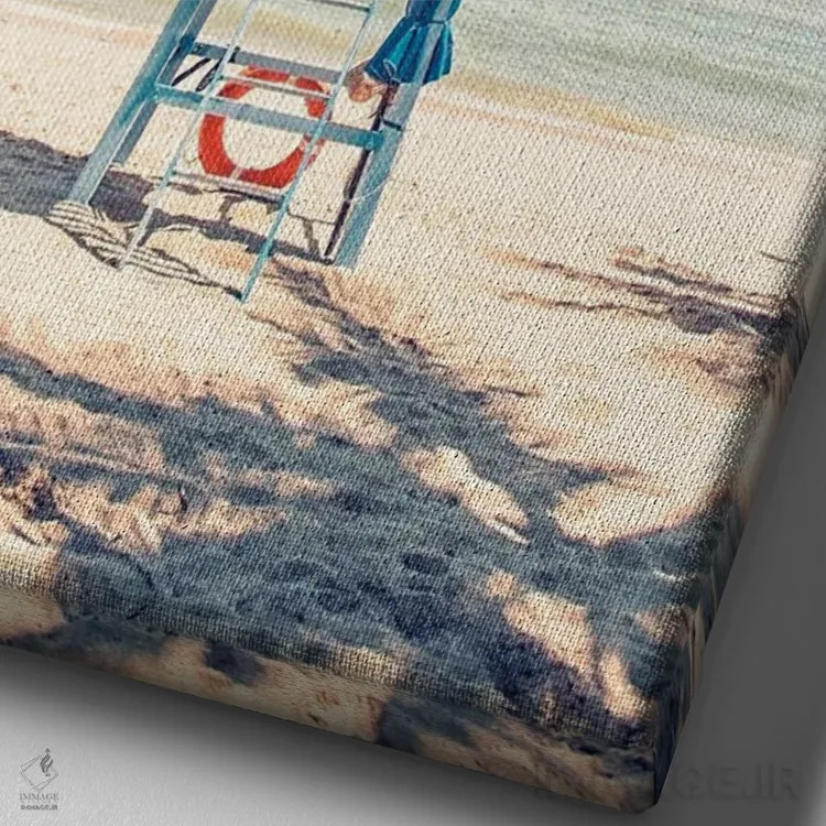 تابلو دکوراتیو برج نجات غریق اثر مانجیک پیکچرز - نمای نزدیک بافت بوم