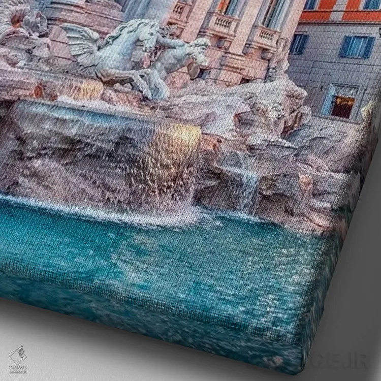 تابلو دکوراتیو فواره رم اثر مانجیک پیکچرز - نمای نزدیک بافت بوم