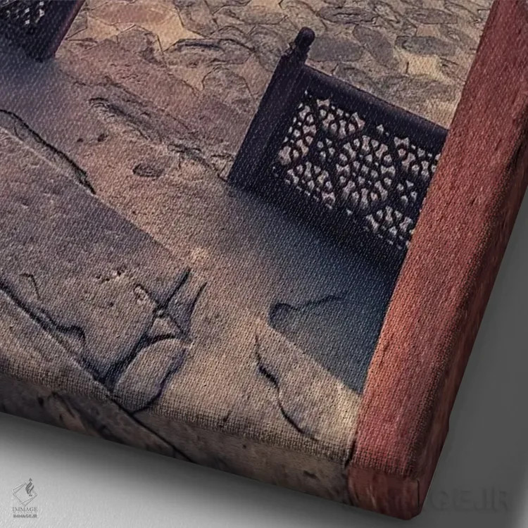 تابلو دکوراتیو معماری تاج محل اثر مانجیک پیکچرز - نمای نزدیک بافت بوم