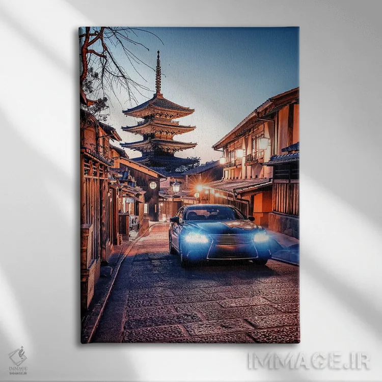 تابلو دکوراتیو خیابان کیوتو اثر مانجیک پیکچرز - نمای روبهرو روی دیوار