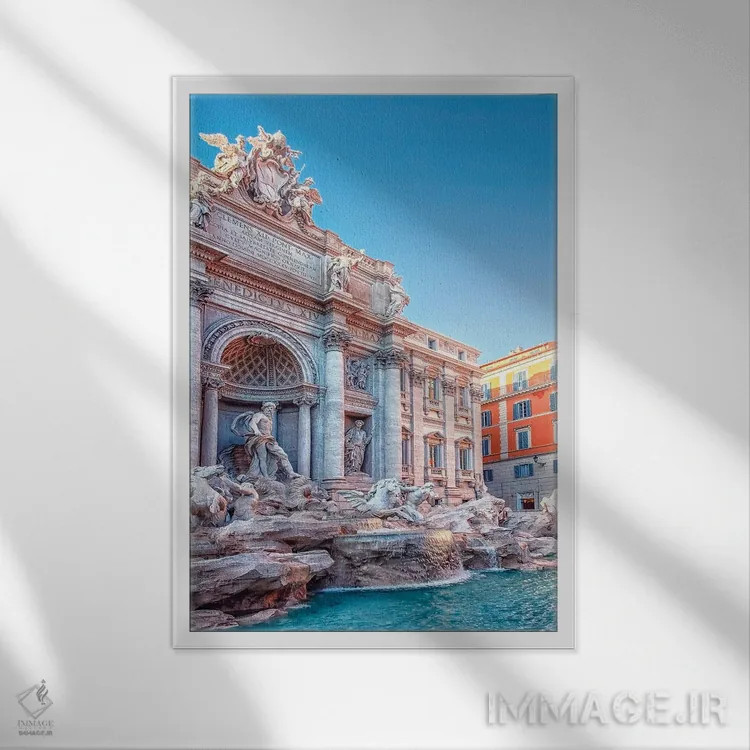 تابلو دکوراتیو فواره رم اثر مانجیک پیکچرز - نمای قابدار سفید