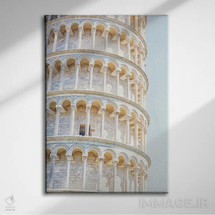 تابلو دکوراتیو معماری پیزا اثر مانجیک پیکچرز - نمای روبهرو روی دیوار