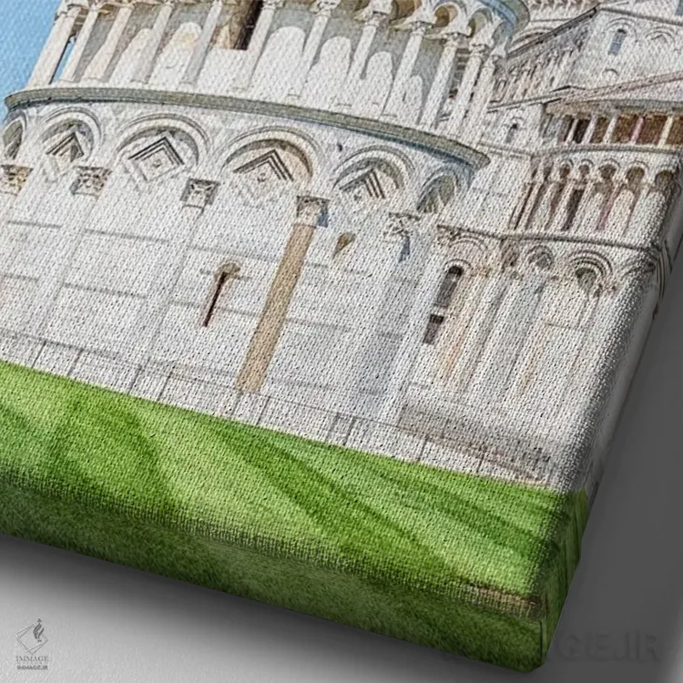 تابلو دکوراتیو برج کج پیزا اثر مانجیک پیکچرز - نمای نزدیک بافت بوم