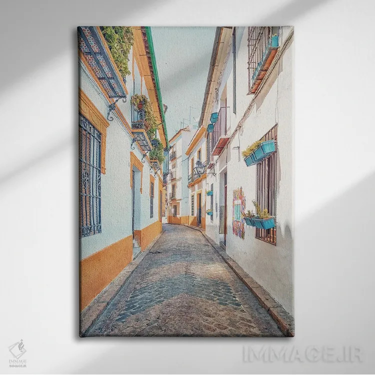 تابلو دکوراتیو خیابان های کوردوبا اثر مانجیک پیکچرز - نمای روبهرو روی دیوار