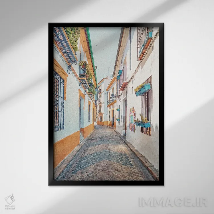 تابلو دکوراتیو خیابان های کوردوبا اثر مانجیک پیکچرز - نمای قابدار مشکی